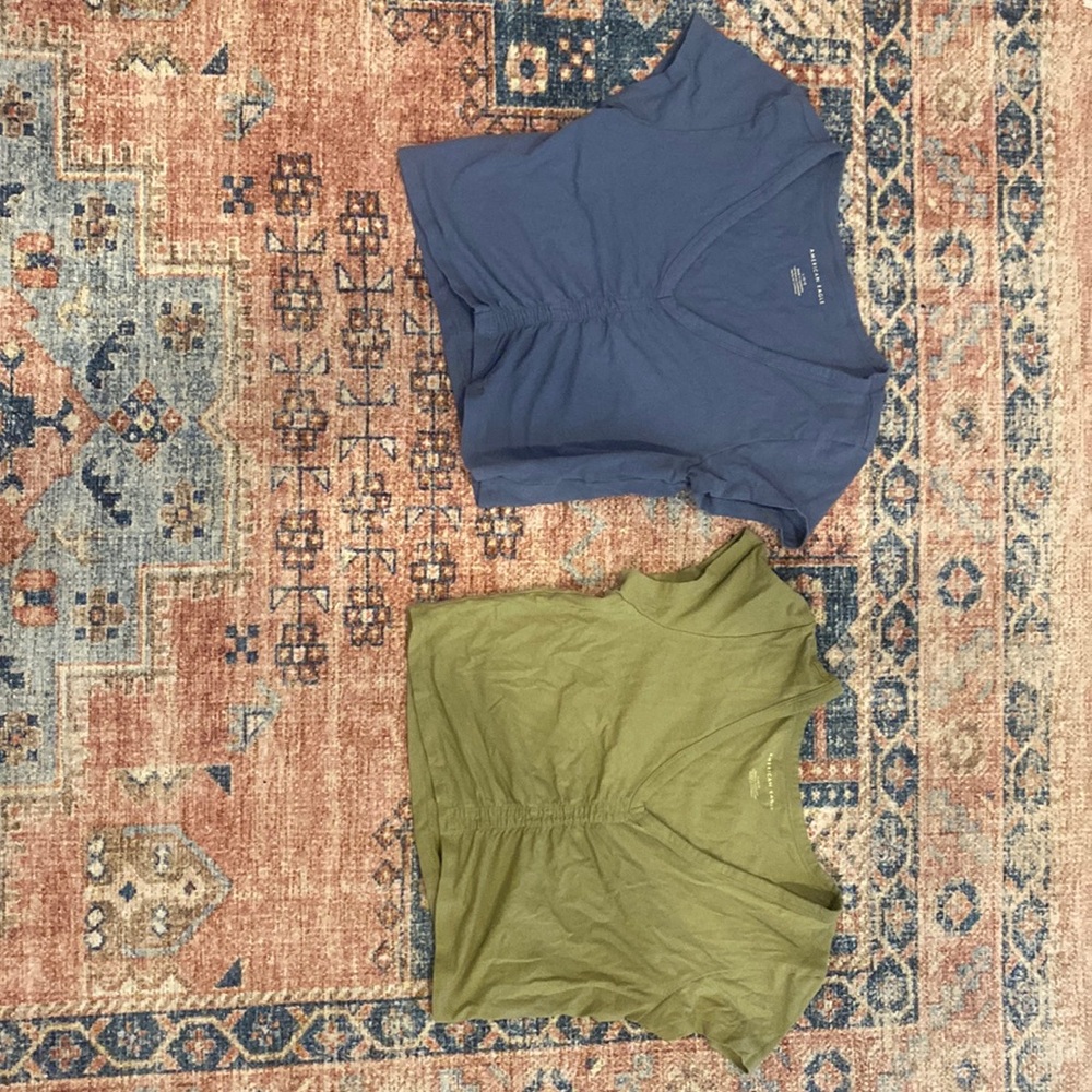 2 American Eagle short sleeve shirt- tight fit and a little cropped